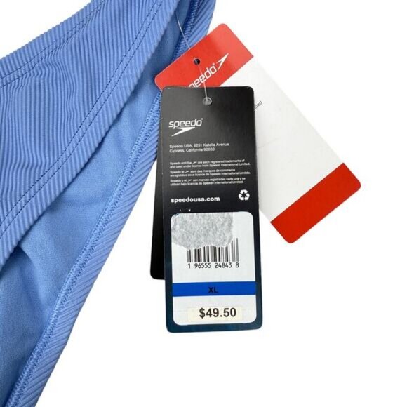 NWT SPEEDO Women's Rib Scoop Bikini Bottom Blue Size XL - Picture 5 of 8